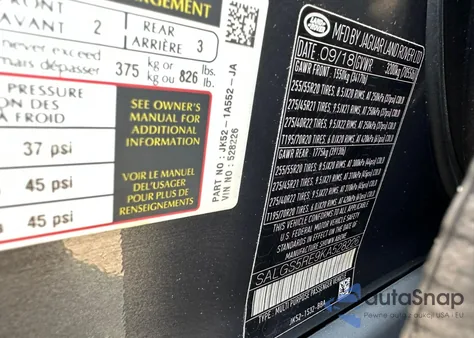 2019 Land Rover Range Rover Supercharged z USA, uszkodzony, nr VIN SALGS5RE9KA528226